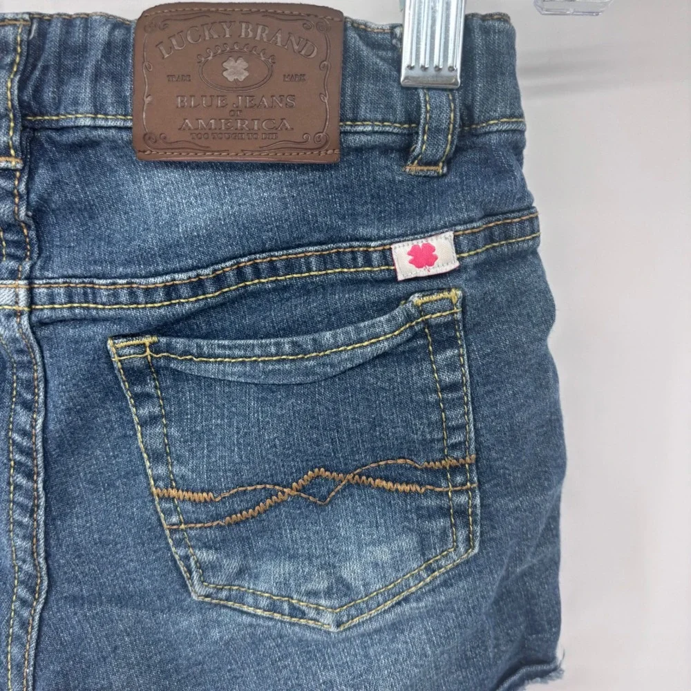 Lucky Brand Girls' Blue Denim Ripped Distressed Jean Shorts Size 8‎
